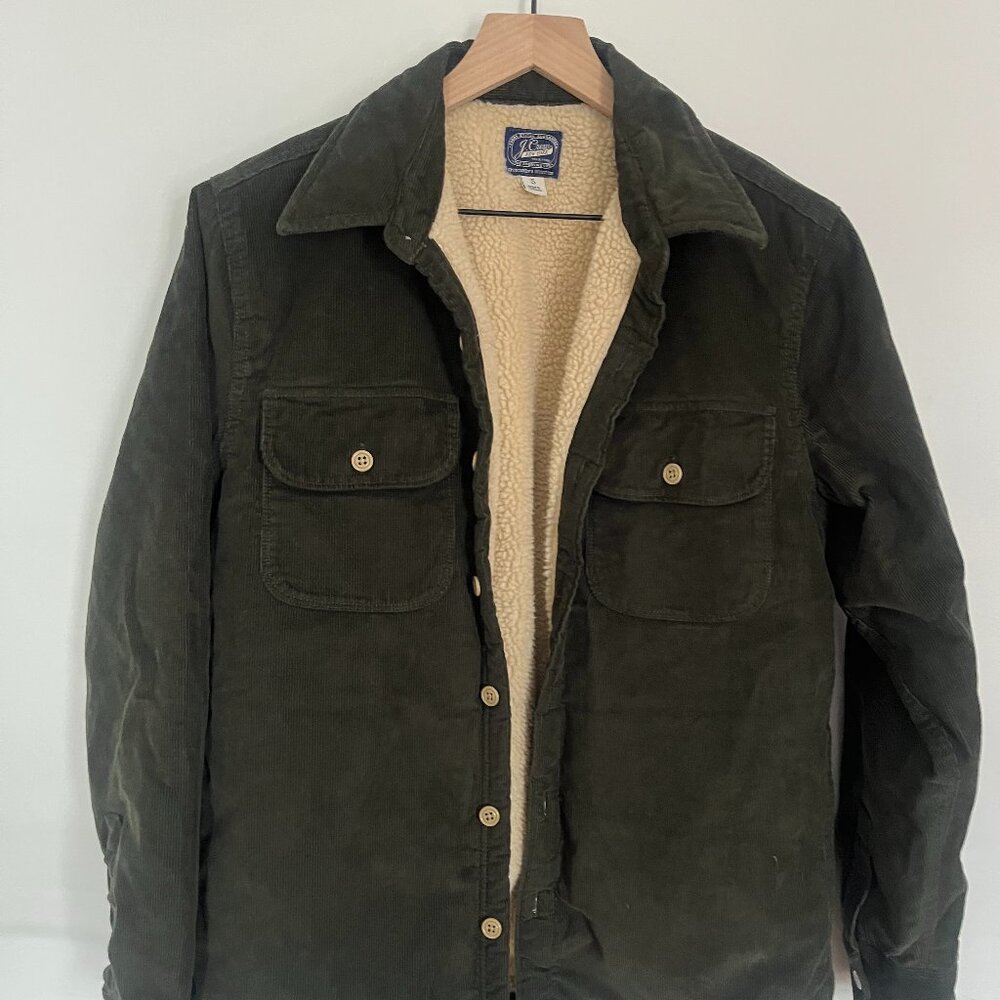 Sherpa-lined corduroy shirt-jacket